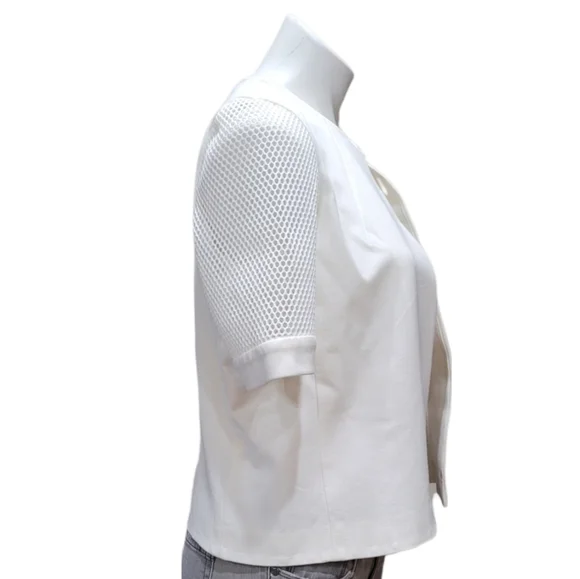 Nine West White Cardigan Short Sleeve Jacket Women's Sz 8 - Picture 5 of 13